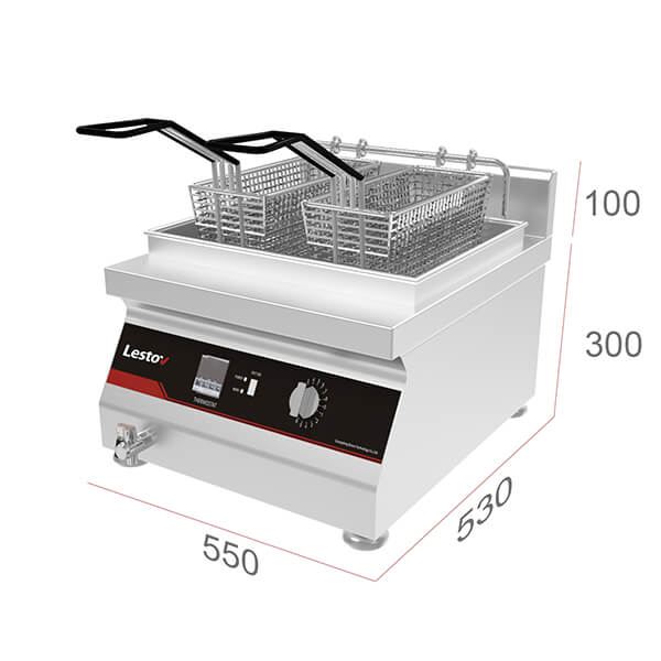 Single Tank Twin Induction Commercial Deep Fryer 13 3 Litre