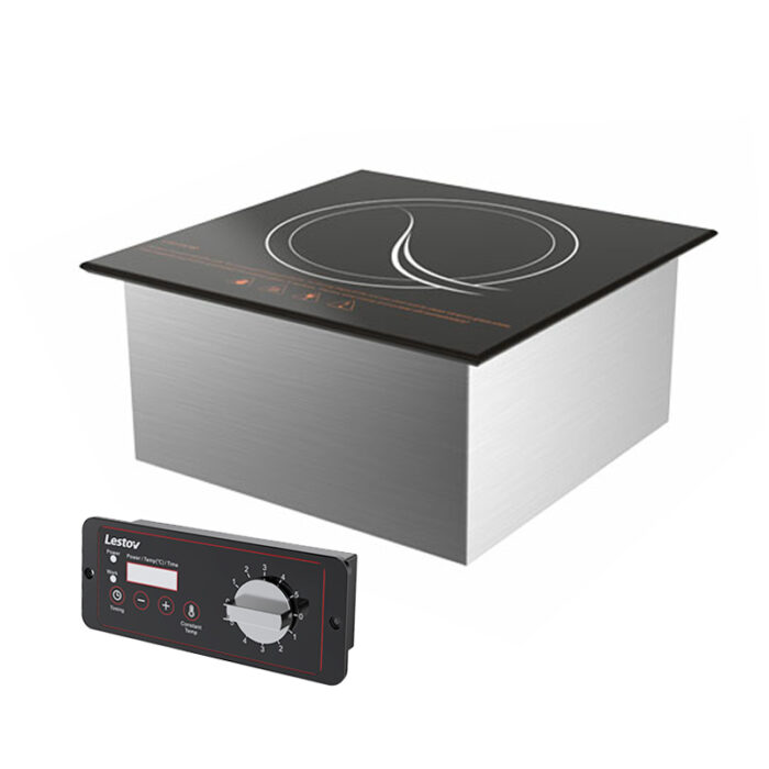 Full Glass Commercial Drop-in Induction Wok Cooktop