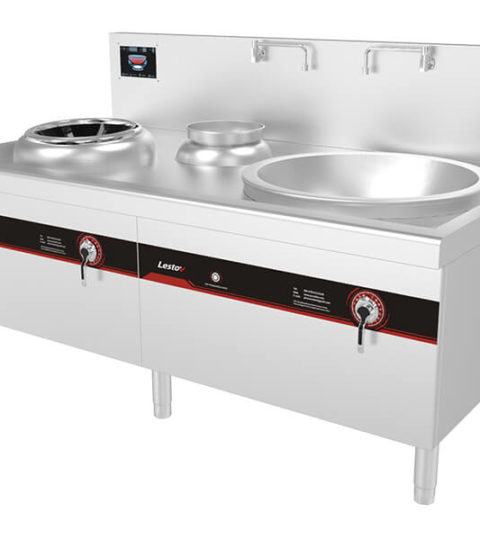 Cooking Equipment Chinese Double Induction Wok Range