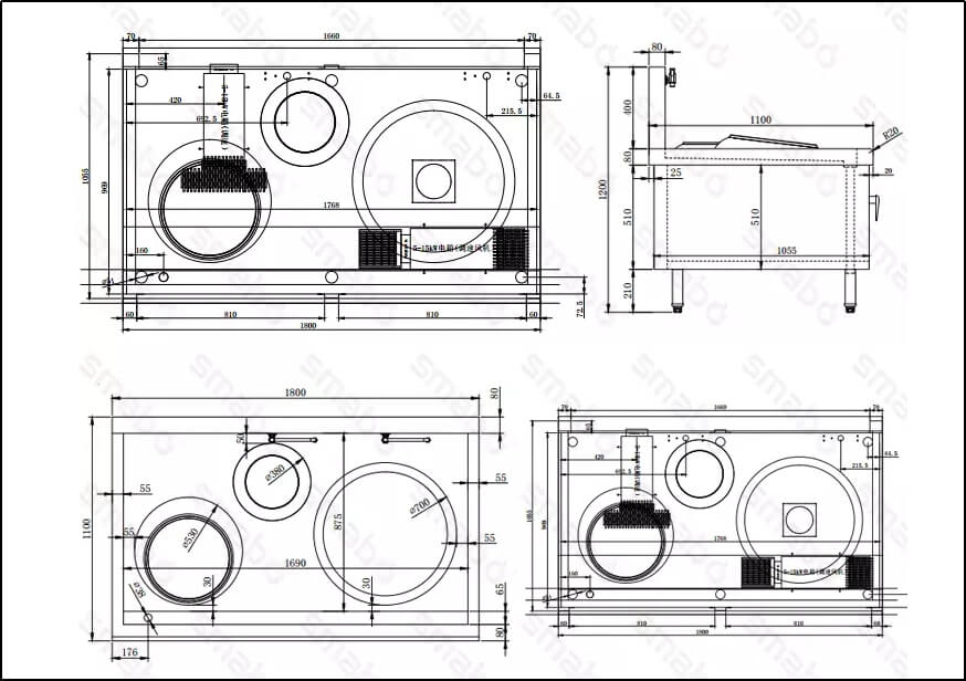 Cooking Equipment Chinese Double Induction Wok Range