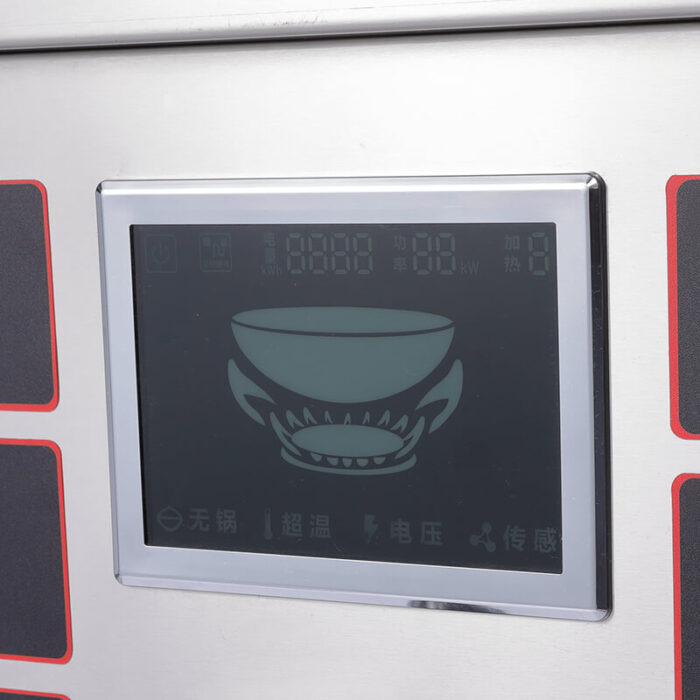The LED Display of Automatic 6 Boilers Pasta Cooking Machines