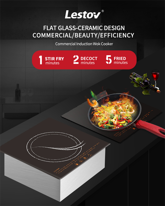 Commercial Induction Wok Cooker for Stir Fry Cooking High Power