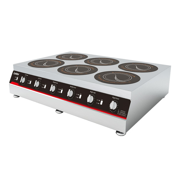 Tabletop Commercial Six Burners Induction Hob Cooker