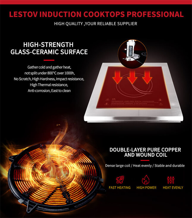 The Heating Parts of Countertop Commercial Induction Stove