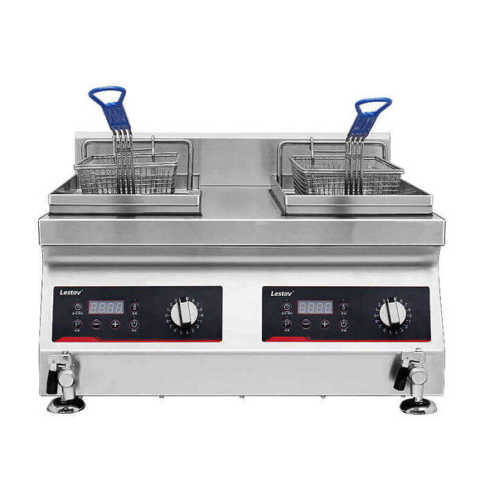 Double Tanks Portable Commercial Multifunctional Induction Fryer