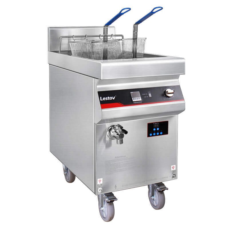 Commercial Induction Deep Chip Fryer with Casters LT ZLII E112