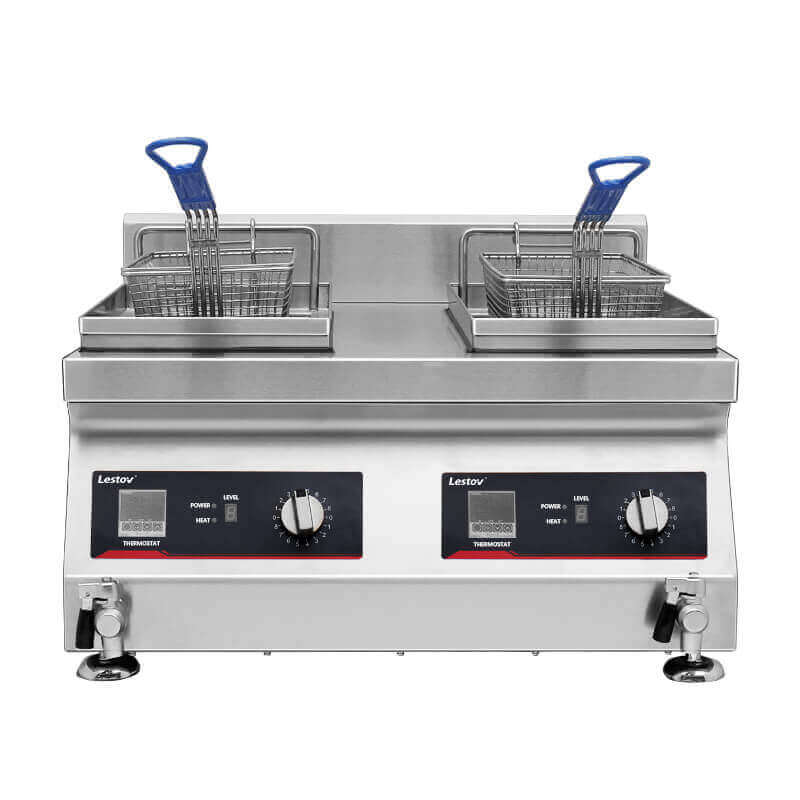 Double Tanks Commercial Kitchen Donut Induction Deep Fryer