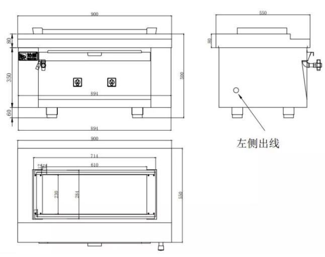 The Outdoor Induction Flattop Babercue Grill's CAD Drawing