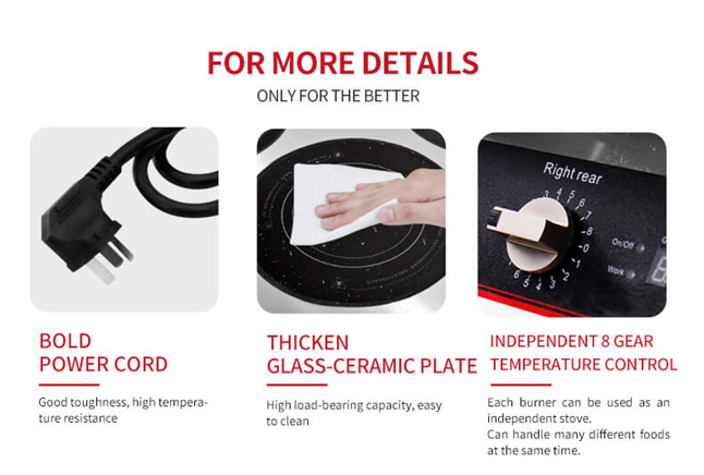 The Details of Commercial Induction Cooktop 4 Burners