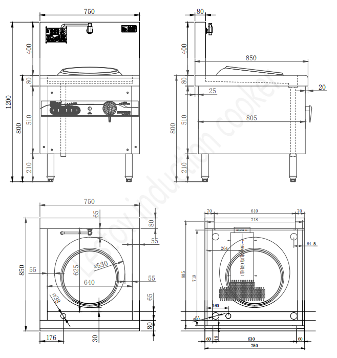 commercial induction wok stove single burner