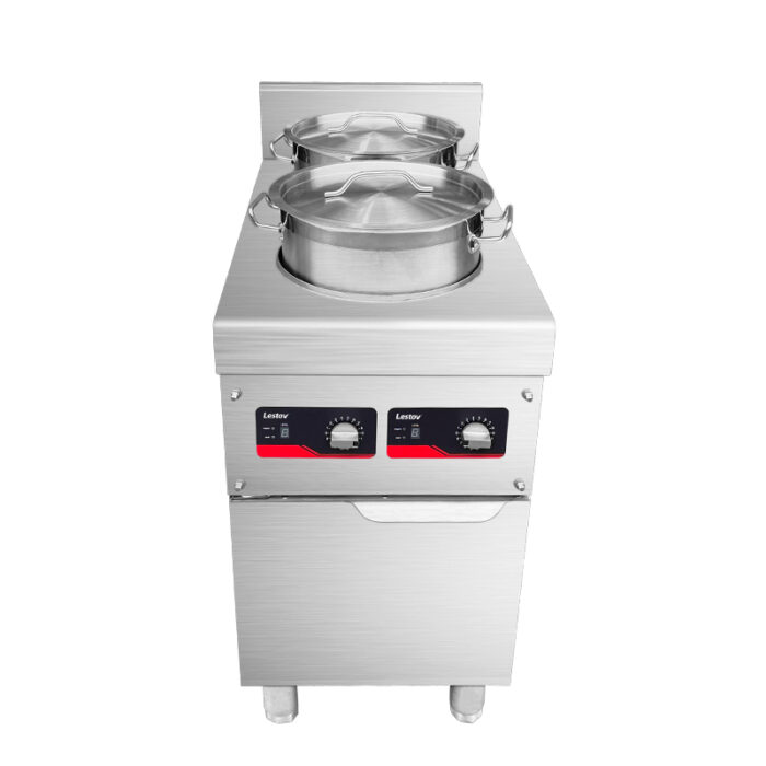 2 burners built-in commercial induction soup cooker