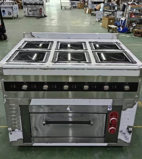 6 Burners Freestanding Commercial Induction Cooktop With Baking Oven LT-B290VI-JL