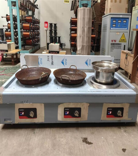 Commercial Double Burners Induction Wok Cooker With Soup Boiler LT-X300II+B300