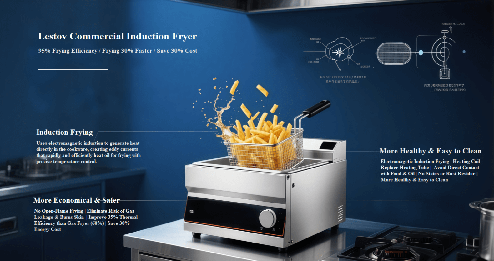 the advantage of Lestov commercial induction deep fryer